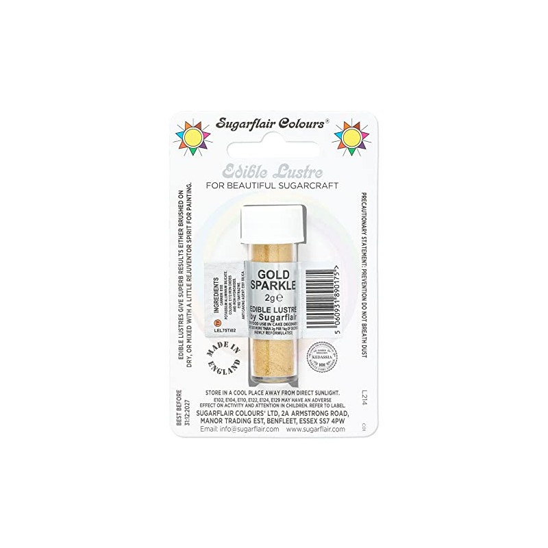 Sugarflair Gold Sparkle Edible Lustre Dust (E171 Free), Add a