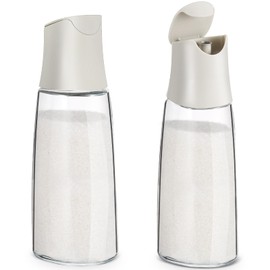 Baderke 2 Pcs Glass Sugar Dispenser with Pour Spout, 15 oz Glass Sugar Container Dispenser for Coffee Bar Accessories for Coffee, Tea and Baking