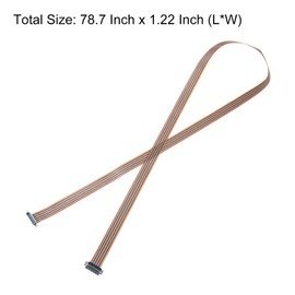 sourcing map IDC Serial Cable Rainbow Wire Flat Ribbon Cable DB25 Male to DB25 Male 78.7 Inch Length 2.54mm Pitch Breadboard Jumper Wires for Electronic Projects