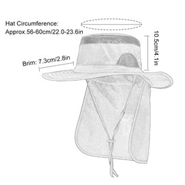 SagaSave 1Pcs Wide Brim Fishing Hat with Neck Flap, UPF 50+ Sun Protection Cap Fishing Hat for Camping Hiking Travelling Fishing Hunting (Navy), Military Green