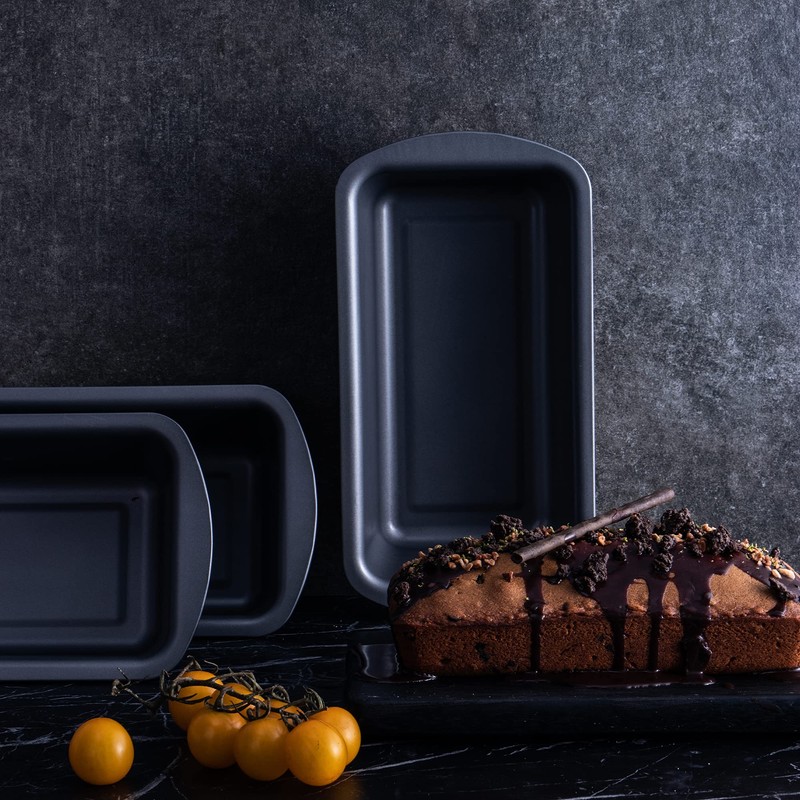 HONGBAKE 3 Pack Loaf Pan Set, 8.5 x 4.5 Inches