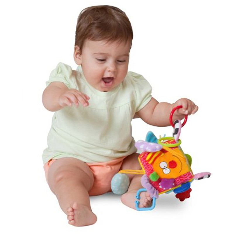 Baby Kids Toys Cartoon Cube Rattle Teether Toys Cubes for