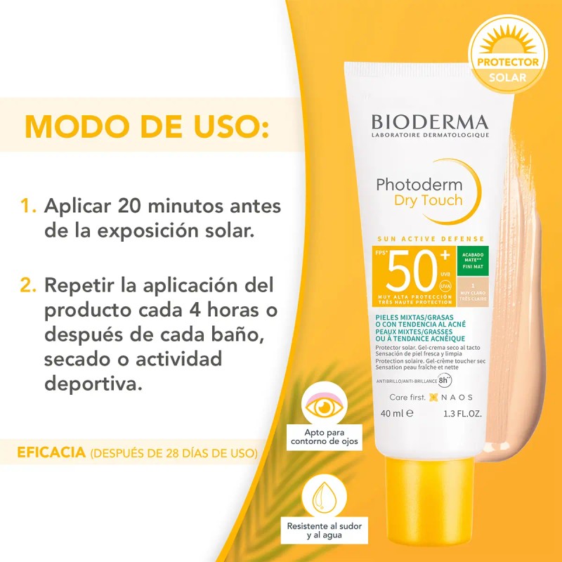 Bloqueador Solar Muy Claro Photoderm Dry Touch Bioderma