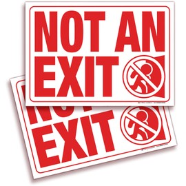 iSYFIX Not an Exit Signs Stickers – 2 Pack 10x7 Inch – Premium Self-Adhesive Vinyl, Laminated for Ultimate UV, Weather, Scratch, Water and Fade Resistance, for Office, Buildings, Workplace & More.
