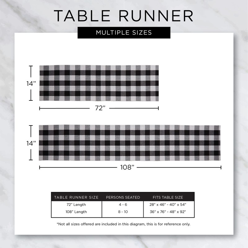 DII Heavyweight Fringed Check Tabletop Collection, Table Runner, 14x108, Natural