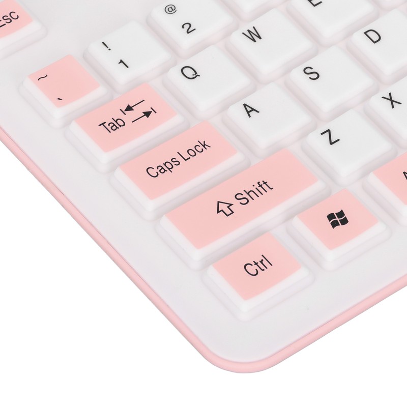 Foldable Silicone Keyboard 106 Keys Waterproof Dustproof Foldable USB Wired