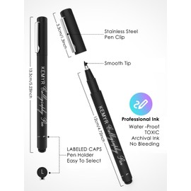KEMYR 4 Micro Fine liner Drawing Art Pens Calligraphy Pens: XS-L Size Black Art supplies Waterproof Archival Black Ink Markers For Artists,Use for Professional Watercolor,Sketching