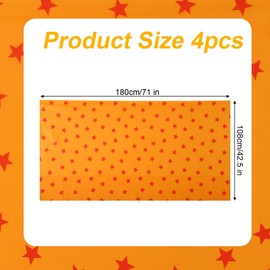 SAVITA 4pcs Cartoon Orange Star Tablecloth, 71x42.5 Inch Plastic Table Cover Anime Party Decorations for Birthday Buffet Cosplay Themed Events