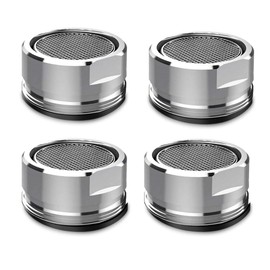 PARENCE.- Set di 4 Aeratore universale per rubinetto M24 - Consigli per il risparmio idrico in effetto cromato | A prova di schizzi, filettatura esterna standard da 24 mm | Guarnizione non inclusa