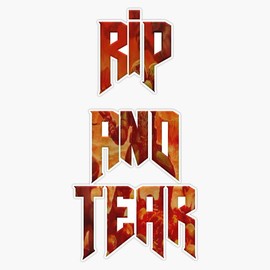 MAGNET RIP AND TEAR feat. Doomguy Magnet Vinyl Magnetic Sticker 20 mil - Size 5"