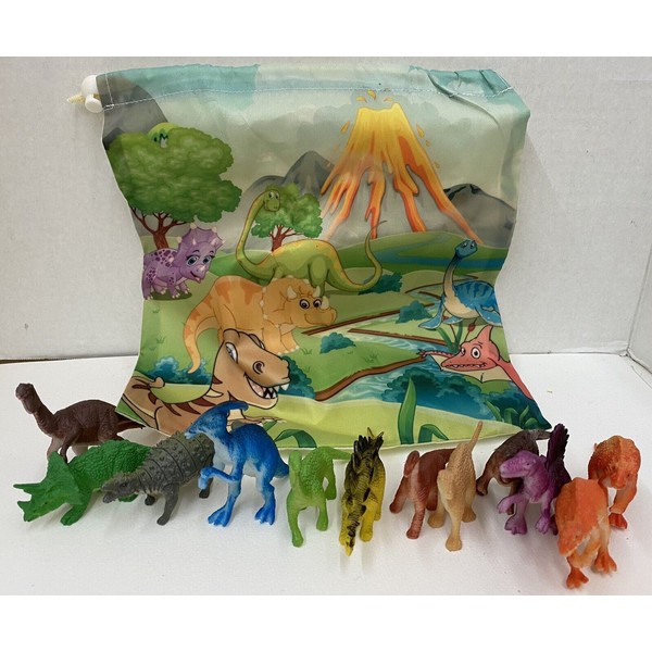 RI Dinosaurs 12 TOY DINOSAUR FIGURES PLAYSET ASSORTMENT 4” DINO