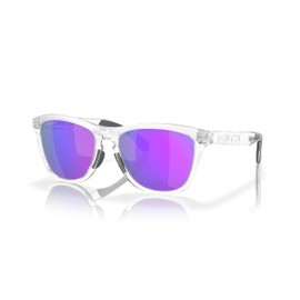 Oakley Unisex's Oo9284 Frogskins Range Sunglasses, Matte Clear/Prizm Violet, 55 mm