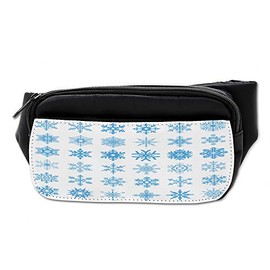 Lunarable Snowflake Bumbag, Freeze Snow Christmas Eve, Fanny Pack Hip Waist Bag