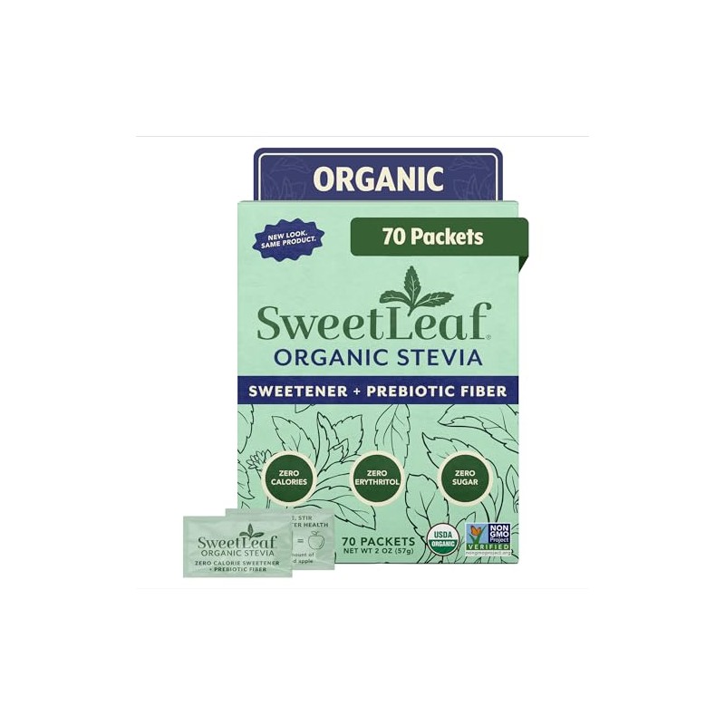 SweetLeaf - Endulzante Orgánico de Stevia Orgánico Sachets 70 pck