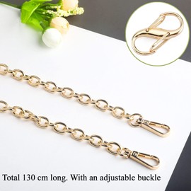 Beaulegan Purse Chain Strap Replacement Tote Shoulder Crossbody Bag. 51 inches Long with Adjustable Buckle(Gunmental)