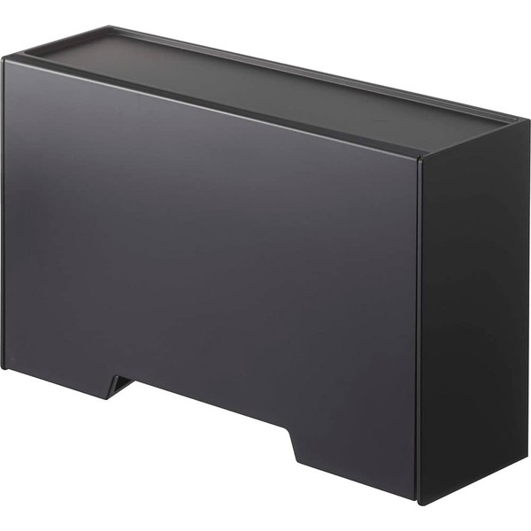 Yamazaki 5444 Two-Way Mask Storage Case, Black, Approx. W 8.7