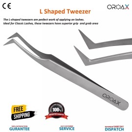 OROAX Pinzas de precisión en forma de L: herramienta para depilar y peinar las cejas