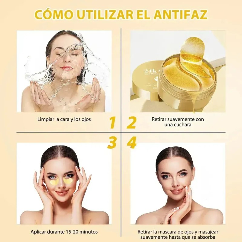 Parches Hydrogel Contorno Ojos Ácido Hialurónico Anti Ojeras Bolsas Antiarrugas