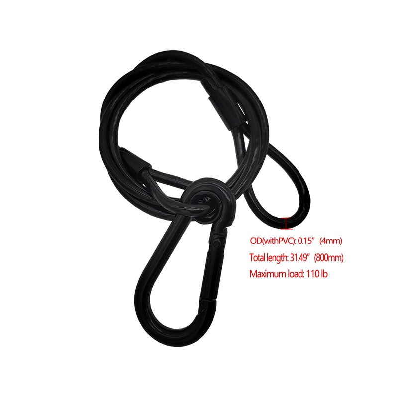 12 Pcs Black Stage Lighting Safety Cable,Chains Iron Galvanized PVC