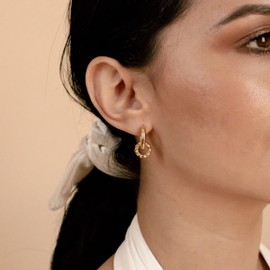 Pencros Gold Hoop Earrings for Women Trendy, 14K Gold Plated Gold/Silver Hoop Earrings for Women Hypoallergenic Lightweight Thick Huggie Hoops Stackable Earrings for Women Gift Jewelry