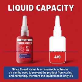 CYAFIXED Threadlocker 271, Red High Strength Permanent Thread Lock Glue (1.69Fl. oz/50ml) - Lock Tight Screw Glue for Nuts, Bolts & Seal Fasteners, Prevents Loosening, Rust & Corrosion