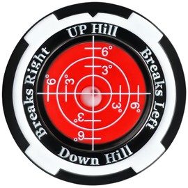 GreenNav Pro-High Precision Golf Green Reader & Golf Ball Marker with Horizontal Bubble Level, Essential Slope & Putt Line Reading Aid, Golf Accessories for Men Women (Black&Red)