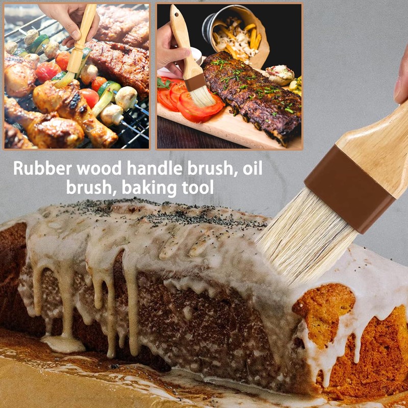 3 Pcs Pastry Brushes, Cooking Brush, Wooden Durable Pastry Brushes