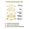 Jovivi Gold Bracelet for Women,5 Pcs 14k Gold Stacking Beaded