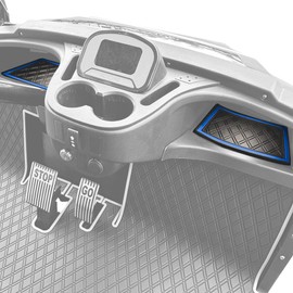 Xtreme Mats Dash Mats and Golf Cart Cubby Inserts Compatible with ICON/Advanced EV - Blue Trim - Surface Protection for Golf Car Dash Areas