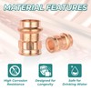 Niikappu 5 Pack Copper Female Adapter Fittings, 1/2" FNPT x