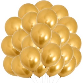 Senteria Balloons, Gold, 100 Pack, Small, 10 Inch Metal Balloons, Round & Extra Thick, Birthday Parties, Weddings, Graduations, Openings, Store Decorations, Celebrations, Anniversaries, Events, Happy Birthday Parties