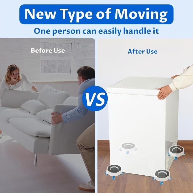 Furniture Moving Kit with 360° Rotating Wheels, Heavy Duty Furniture