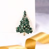 EVER FAITH Art Deco Christmas Tree Brooch Green Austrian Crystal