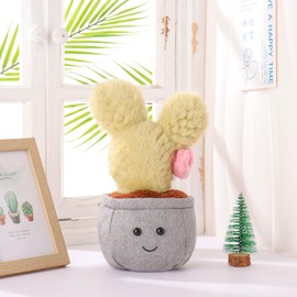 Apricot Lamb Cactus Plant Plush Toys for Children, Soft Cute Cuddly Toy for Baby Girls and Boys, Fluffy Cactus Plant, Green, 24 cm