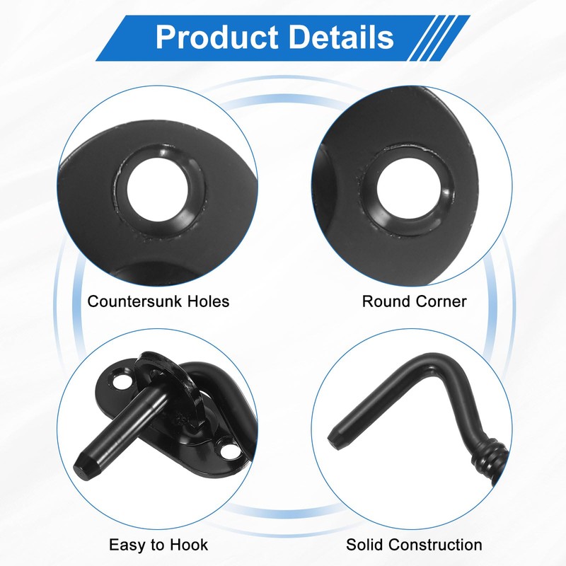sourcing map 4" Hook and Eye Latch, Barn Door Lock