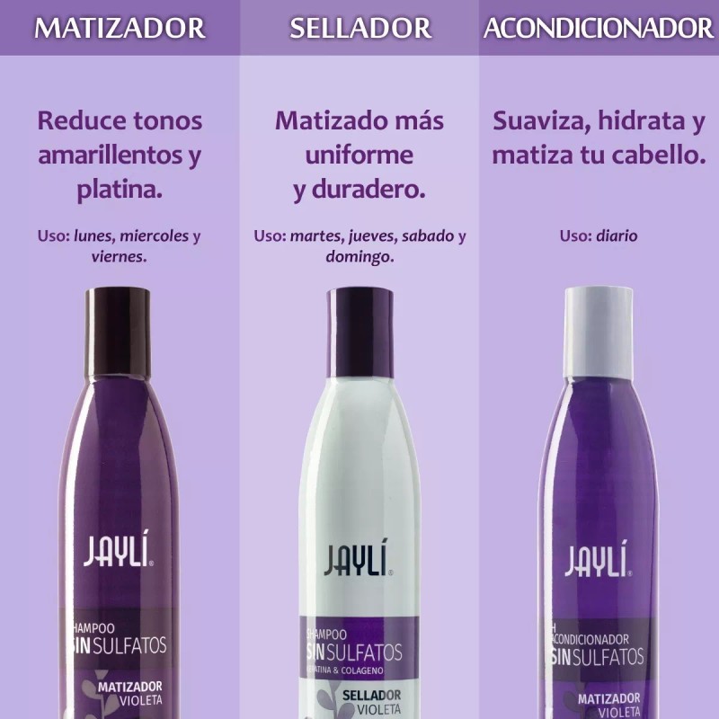 Jayli Shampoo Matizador Violeta Jayli Sin Sal Sin Sulfatos 18
