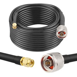 MOOKEERF N Male to SMA Male Cable 35ft Low Loss RG58 SMA to N Cable 50 Ohm for WiFi Router,GPS Receiver,Antenna,Signal Booster Use