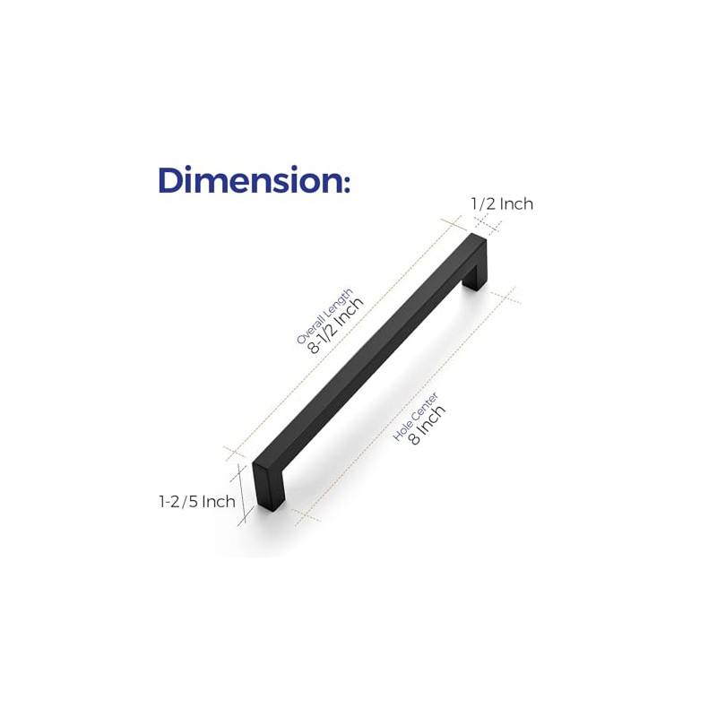 Ravinte 18 Pack 8 Inch Square Cabinet Handles - Matte