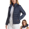 Weatherproof Women's Packable Puffer Jacket with Travel Neck Pillow -