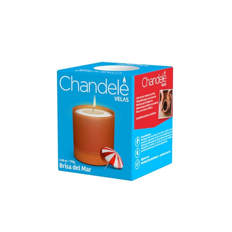 Vela aromática Brisa del Mar en Vaso de barro