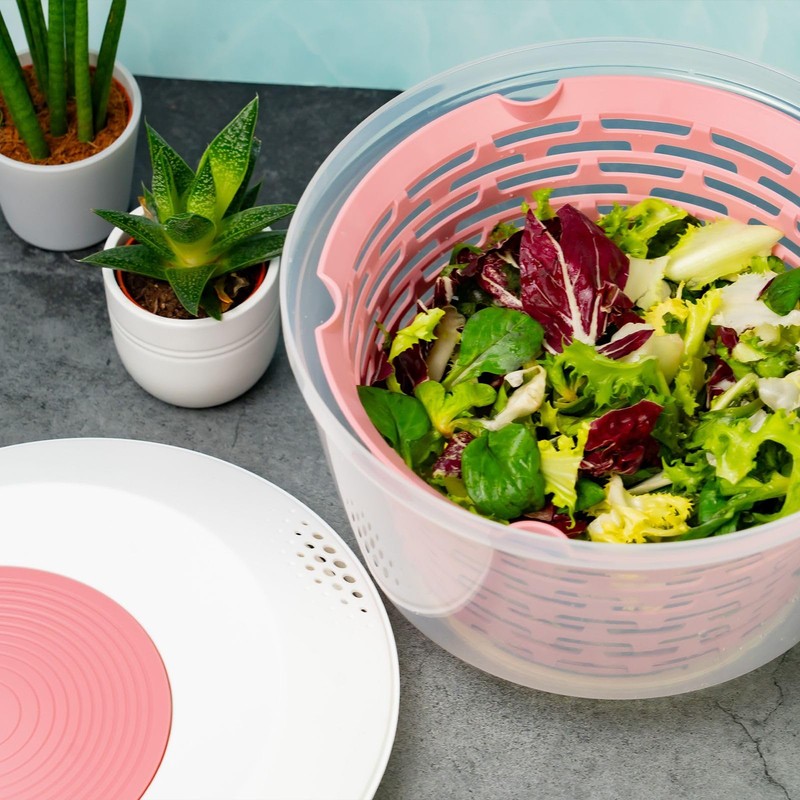 Westmark Salatschleuder – Fassungsvermögen: 4,4 Liter, ø 23,5 cm, Kunststoff,