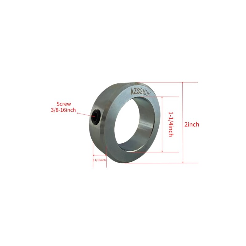 AZSSMUK Shaft Collars 1-1/4" Bore Solid Steel Style Zinc Plated
