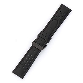 Hadley-Roma MS-755 Black 20mm Men's Genuine Calfskin Leather Watch Band