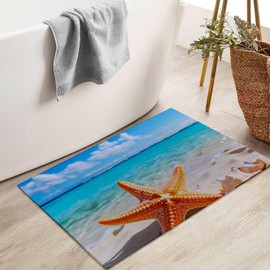 VANZEV Starfish Beach Indoor Door Mat for Entryway, 17x29.5 Inch, Coastal Ocean Scene Floor Doormat for Home Decor, Non-Slip Rug Mat for Living Room, Kitchen, Bedroom, Gifts for Beach Lovers