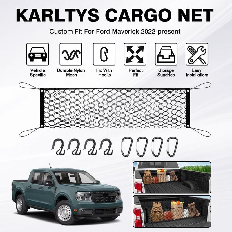 Karltys Truck Bed Cargo Net for Ford Maverick 2022-2024 2025
