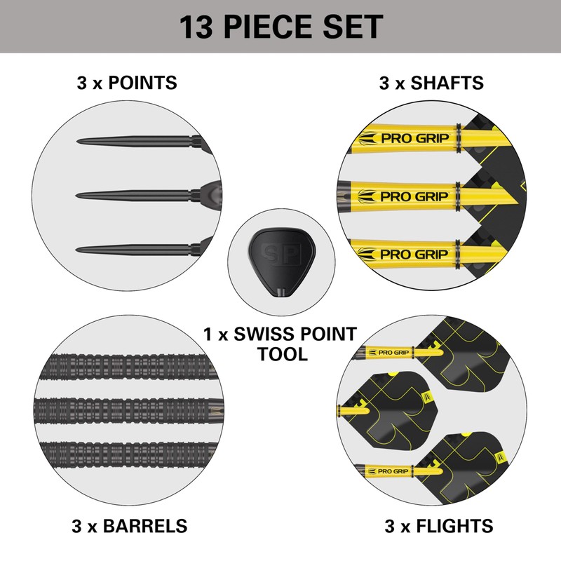 Target Darts Bolide Void 90% Tungsten Dart Set, Steel Tip