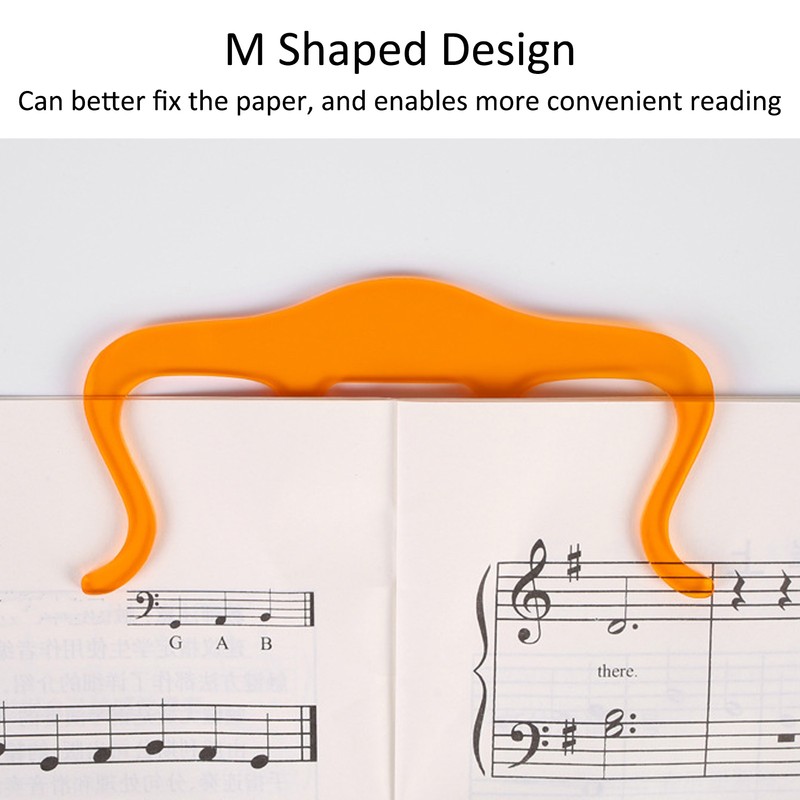 4Pcs Music Book Clip M Shape Page Holder Acrylic Wind