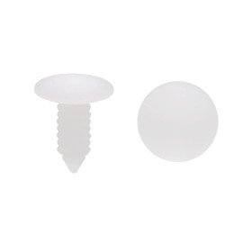 sourcing map Universal 6 mm Hole Diameter White Plastic Car Mudguard Rivets Mounting Holder Pack of 100
