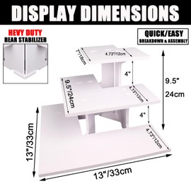 WANLIAN 3-Tier Corner Retail Table Display Stand, Portable Display Rack Shelves for Vendors, Craft Shows, Farmers Market, Pop Up Shop Countertop White Risers for Display, Soap, Candles, Tumblers
