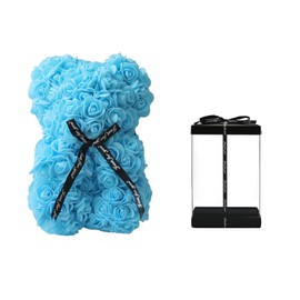 Artificial Flowers Forever Rose Everlasting Flower Teddy Bear with Gift Box for Valentine's Day Anniversary